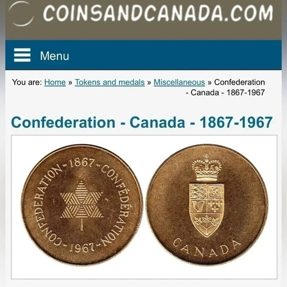 Confederation Canada 1867-1967  collectible coin 🪙 - Picture 4 of 4